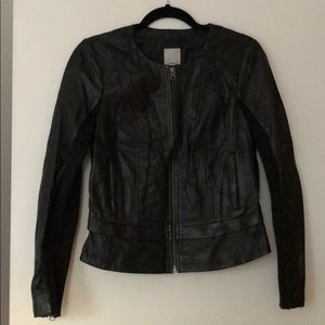 Halogen Zip Racer Leather Jacket